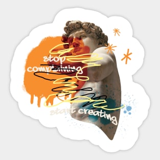 David Michelangelo collage Sticker